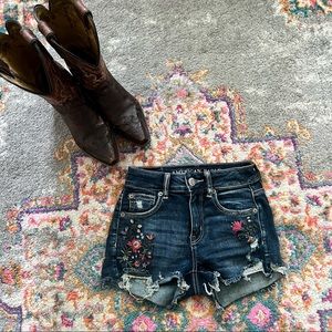 American Eagle Jean Shorts size 0 high rise